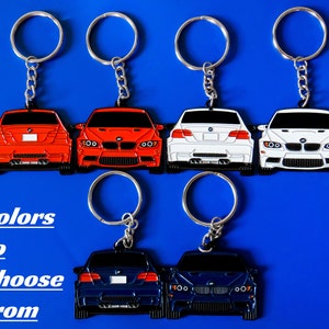 BMW E92 M3 2007-2013用キーホルダー 両面使える BMWオーナーのためのクールなアクセサリー キーリング ジェットタグ 車愛好家、お父さん、彼、彼女へのギフト