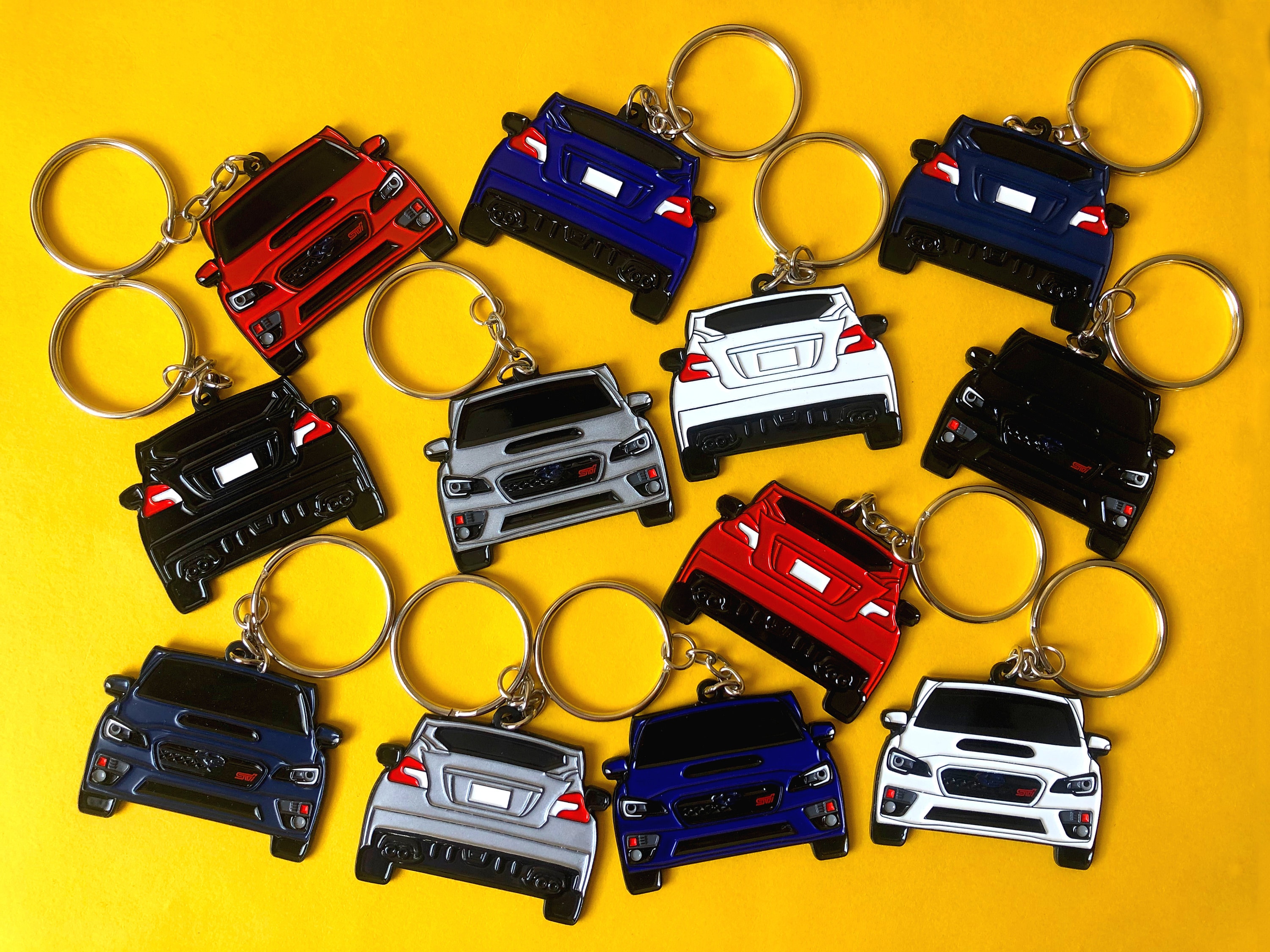 Keychain For Subaru WRX STi SILVER Enamel DoubleSided JDM Evo Etsy
