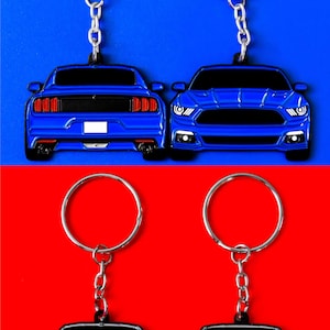 Keychain for Mustang 6th Gen Double-sided 2015-2017 Keyring Gifts for ...