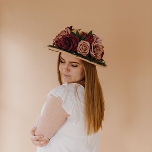 Faux Floral Hat | Flower Hat | Boho Hat | Wedding | Preserved | Neutral | Bridal Crown | Fedora | Gift For Her | Anniversary