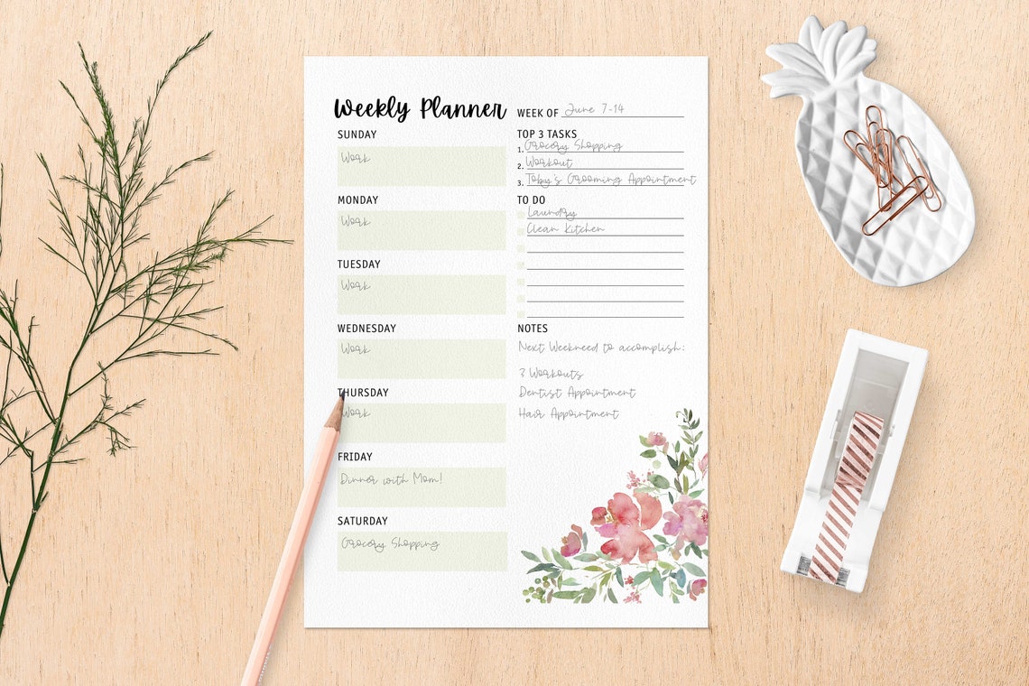 Printable Planner Bundle: Daily Weekly and Monthly Planner | Etsy