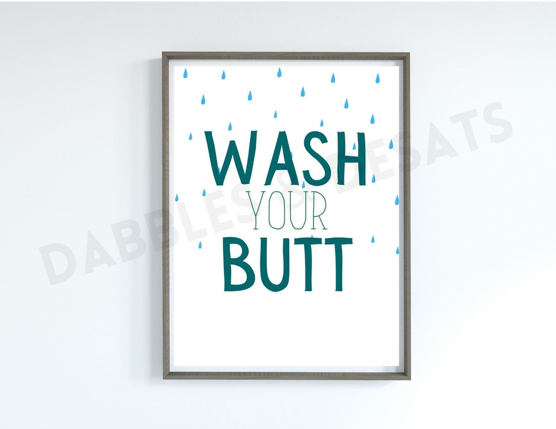 Wash Your Butt Printable Etsy