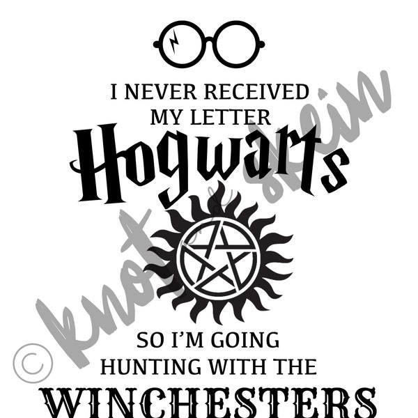 Hogwarts Winchesters PNG FILE ONLY