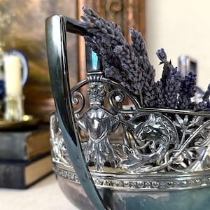 Vintage James Tuft Silver Plate Jardinere: Cherub & Floral Design