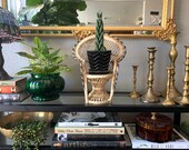 Boho Wicker and Rattan Peacock Chair - Display Wicker Chair - Peacock Plant Stand - Bohemian Decor -