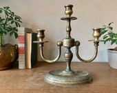 Beautiful Italian Heavy Brass Three Arm Candelabra - Brass Decor - Candle Holder - Made in Italy - Vintage Decor - Eclectic Decor - Boho -