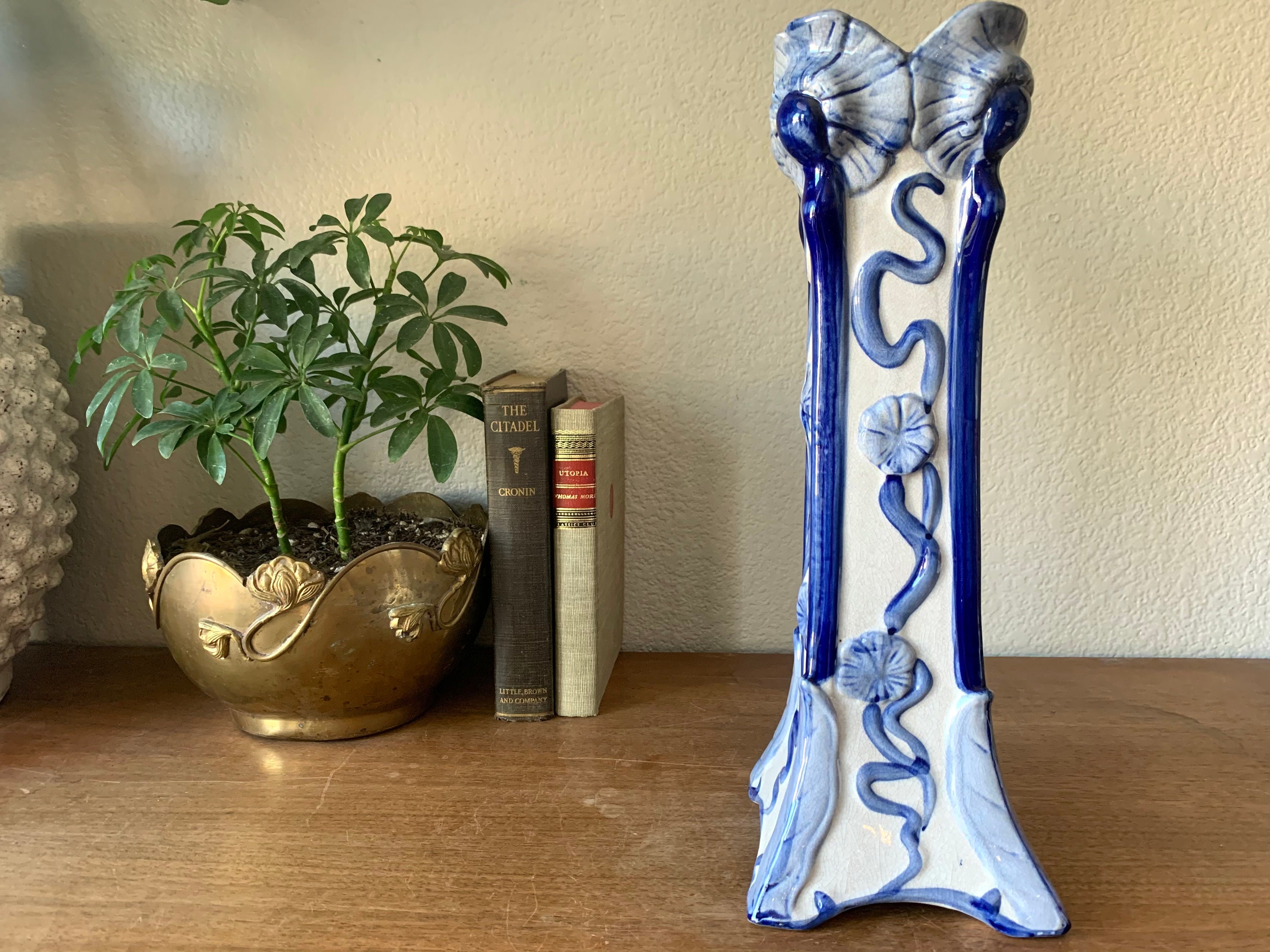 Hermosa Vintage Chinoiserie Estilo Alto Florero Decoración | Etsy