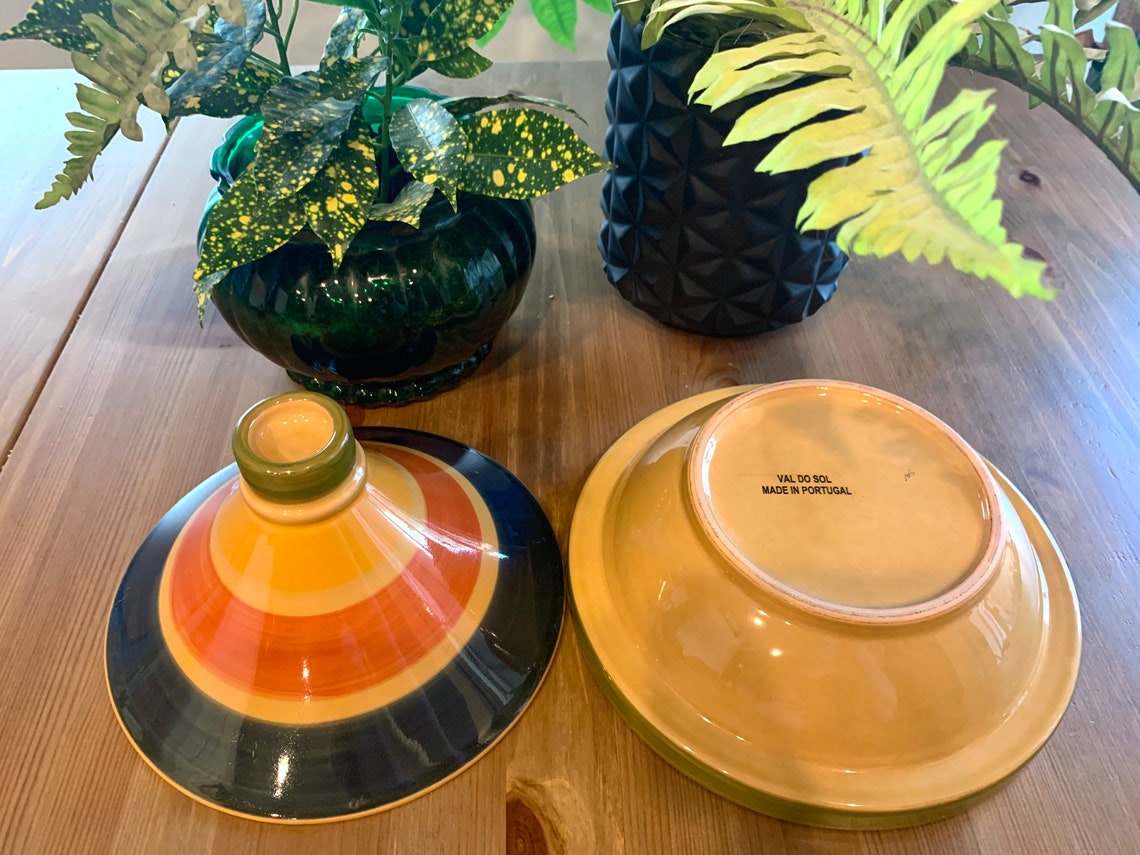 Vintage Val Do Sol Portugal Stoneware Steamer Pot Tangia Etsy