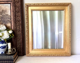 Vintage Decorative Simplistic Gold Gilt Filigree Trim Wall Mirror - Gallery Wall Decor