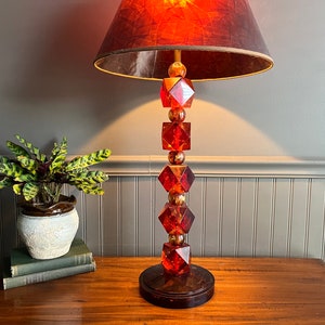 Orange Lucite Lamp   Etsy