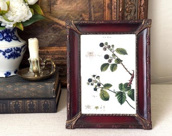 Vintage Burgundy and Gold Neoclassical Filigree Corner Design 4x6 Picture Frame