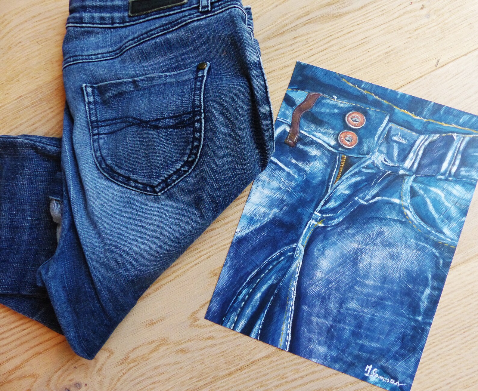 Original illustration acrylic painting my jeans Etsy