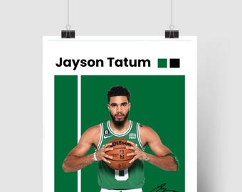 Jayson Tatum Sports Poster | Boy's Room Decor | Sports | Poster | Celtic's