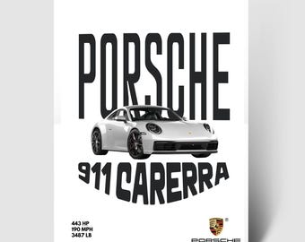 Porsche Poster | 911 Poster | Porsche | Car Poster | Room Art | Wall Art
