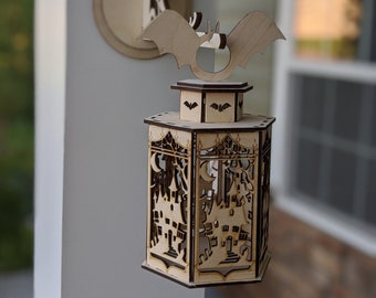 SVG FOR LANTERNS - Laser Cut Pattern - Wood Lantern Svg - Halloween Lantern Svg - Centerpiece For Table - Lantern Svg File
