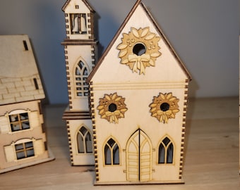 CHRISTMAS CHURCH SVG - Download Svg Dateien - Weihnachtsdorf SVG - Kirche SVG Datei - Süßes Weihnachtsgeschenk - Laser Cut Village