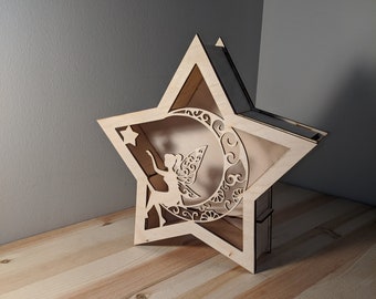 Fairy Star Lantern, SVG, Laser Cut