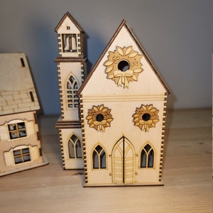 CHRISTMAS CHURCH SVG - Download Svg Files - Christmas Village  Svg- Church Svg File - Cute Christmas Gift - Laser Cut Village