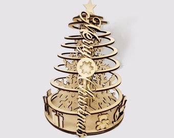 CHRISTMAS TREE SPIRAL Laser Cut Design, Glowforge Ready, Instant Download