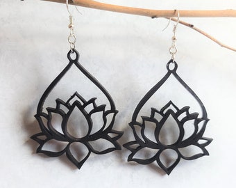 KOLCZYKI LOTUSOWE SVG - Lotus Flower Svg - Kolczyki Pliki Svg - Prezent dla Miłośników Kwiatów - Pliki Cięte Laserowo - Cyfrowe Pobieranie Pdf