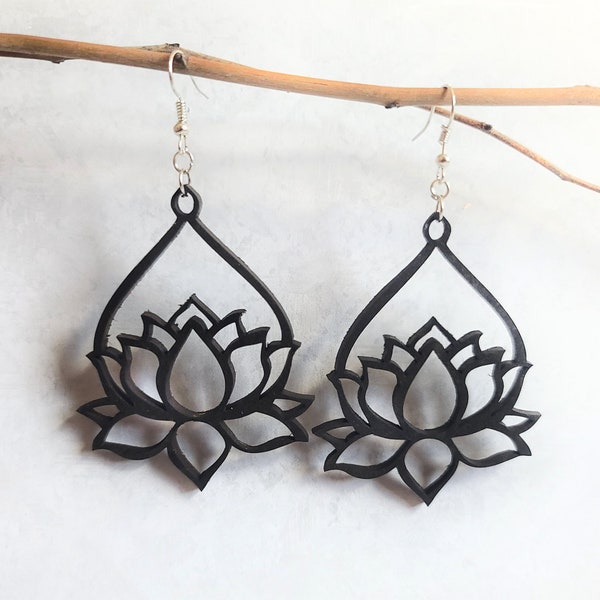 LOTUS OHRRING SVG - Lotus Blume SVG - Ohrringe SVG-Dateien - Blumen Liebhaber Geschenk - Laser Cut Dateien - Digital Download Pdf