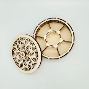 MANDALA JEWLERY BOX, Laser Cut Plans, Svg, Pdf, Dxf,Eps, Instant Download.