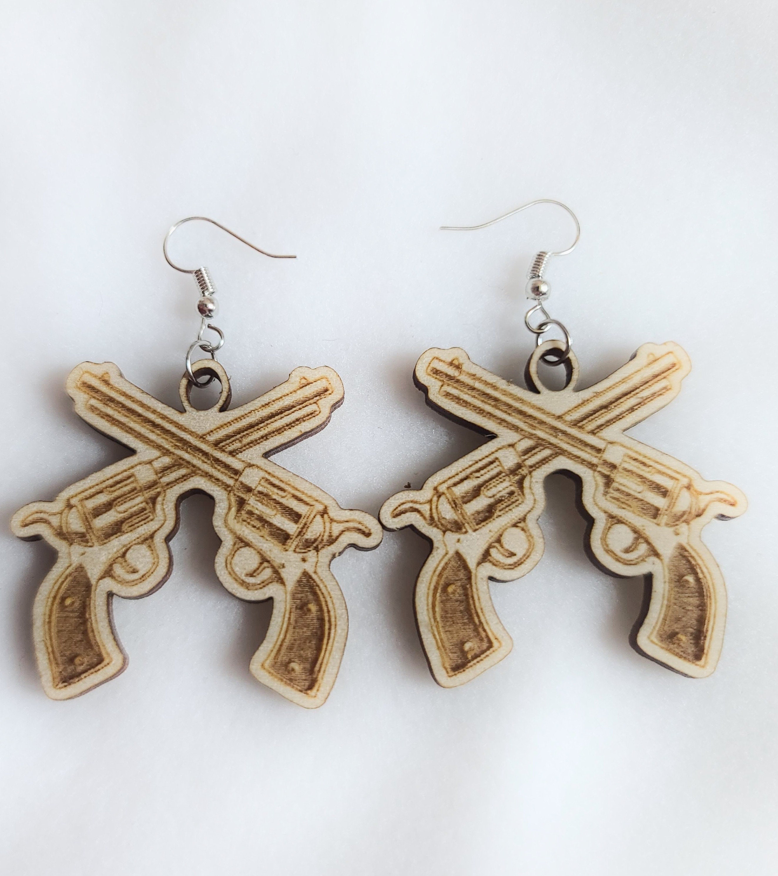 PISTOL EARRINGS SVG Svg for Earrings Pistol Earring Charm Etsy