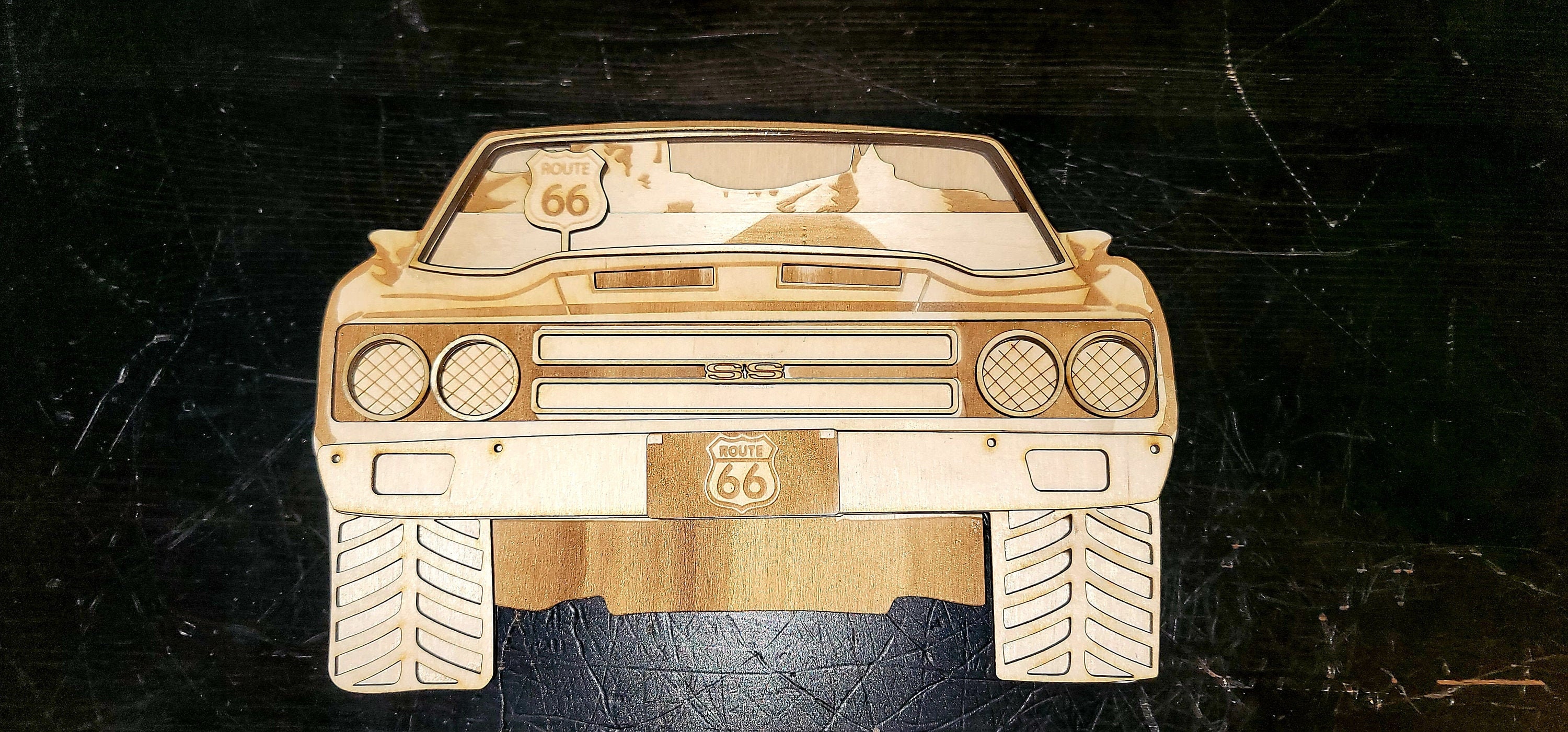 MUSCLE CAR WALL Hanger, 5 Layers, svg/pdf/eps/dxf  Glowforge Ready, Instant Download