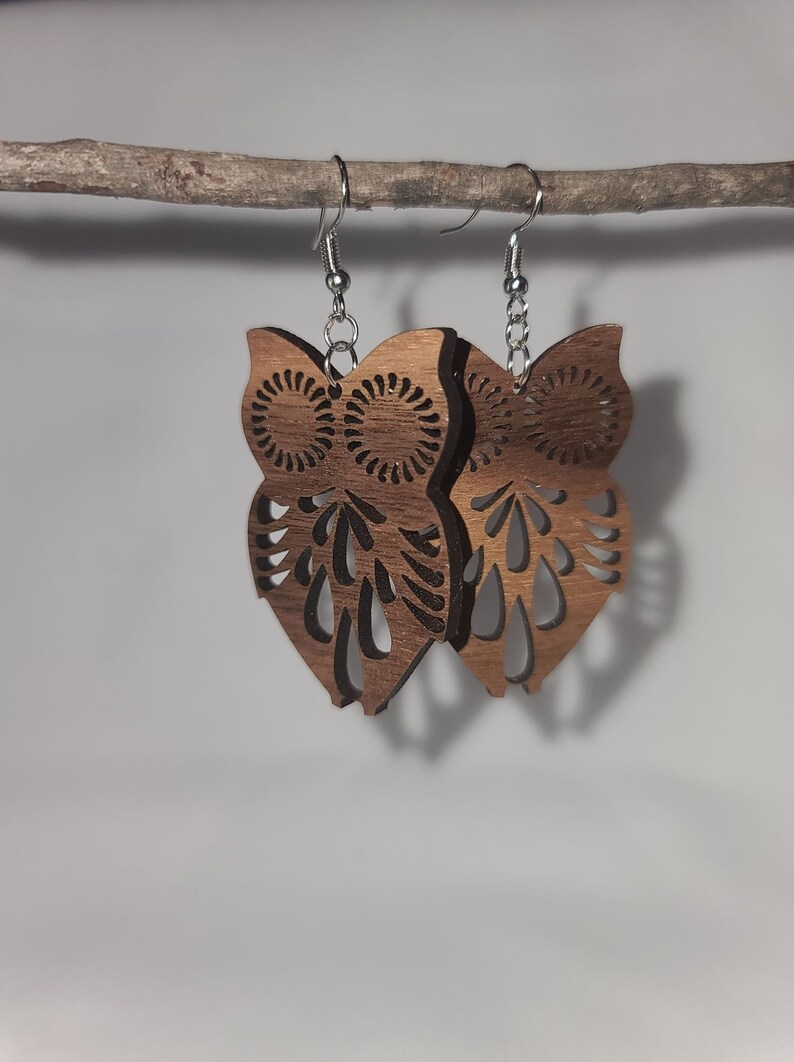 OWL EARRINGS SVG Laser Cut Owl Animal Earrings Svg Owl | Etsy