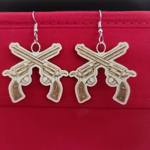 PENDIENTES DE PISTOLA SVG - Svg para pendientes - Encanto de pendiente de pistola - Pistola cortada con láser - Pendiente de pistola Svg - Descarga digital - Pendientes Archivos Svg imagen 3