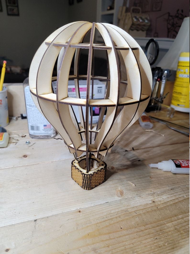 HOT AIR BALLOON, Laser Cut Lantern, Glowforge Ready, svg / pdf / dxf / eps image 2