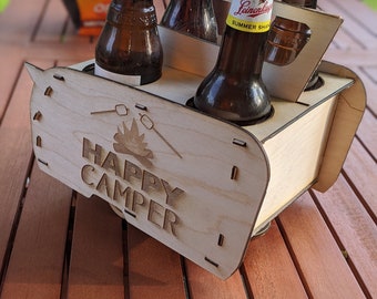 Beer Caddy, Instant download, Laser Cut Pattern, Laser cut vector,  Beer Carrier, Beer Tote, Beer Caddy, Cnc file SVG, PDF, Happy Camper