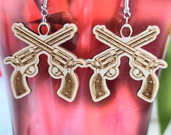 KOLCZYKI PISTOLETOWE SVG - Svg dla kolczyków - Zawieszka do kolczyków w kształcie pistoletu - Pistolet cięty laserowo - Kolczyk w kształcie pistoletu Svg - Pobieranie cyfrowe - Pliki Svg z kolczykami