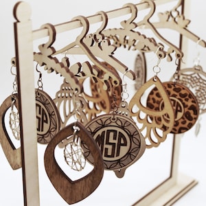 EARRING Display COAT RACK, Glowforge Ready, Instant Download