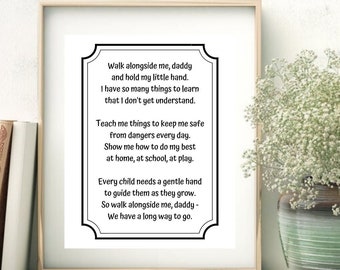 Father's Day Poem Print, Daddy and Me Art (Digital Download)