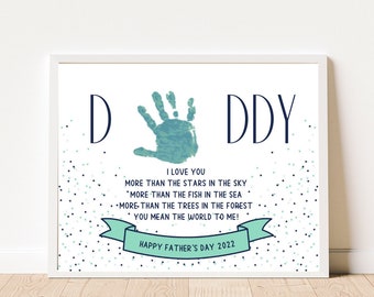 Handprint Art / Keepsake Craft / Baby Toddler Child Gift Craft  / Happy Father's Day from Kid/ Gift for Dad / Fathers Day Poem/ INS DOWNLOAD