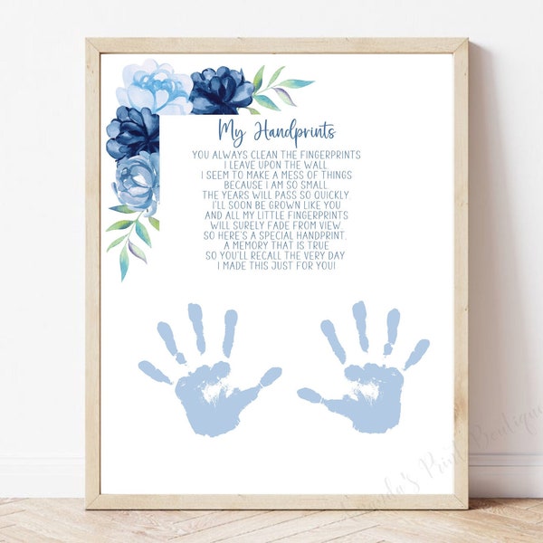 My Handprints Poem/ Handprint Art / Keepsake Craft / Baby Toddler Child Gift Craft DIY / Happy Mother's Day/ Gift for Mom / INSTANT DOWNLOAD