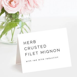 Editable Minimalist Buffet card template, Wedding Buffet label, Modern Buffet label, buffet card template, Customizable Label Template
