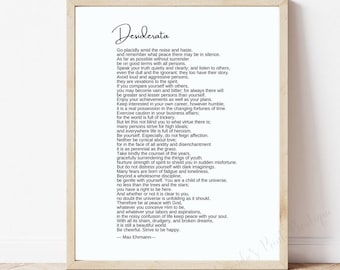 Desiderata Druck, Desiderata Gedicht, Desiderata Poster, Poesie Wandkunst, Abschluss Idee, Inspirationszitat- Abschlussgeschenk-Abschlusszitat