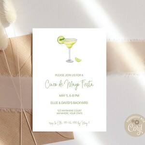 Cinco De Mayo Party Invitation, Editable Fiesta Happy Hour, Margarita Invitation, Instant Download Printable Invitation Template