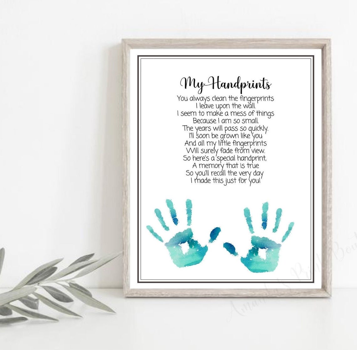 Handprint Art / Keepsake Craft / Baby Toddler Child Gift Craft Etsy