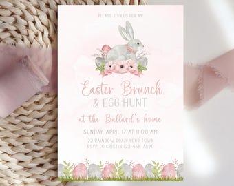 Bearbeitbare Osterbrunch Eiersucheinladungsvorlage (Digitaler Download)