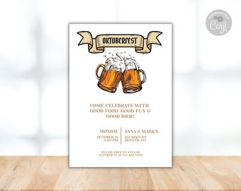 Oktoberfestinbjudan, Oktoberfestduschinbjudan, ölfestinbjudan, höstfödelsedagsfest, skördefestinbjudan direktnedladdning