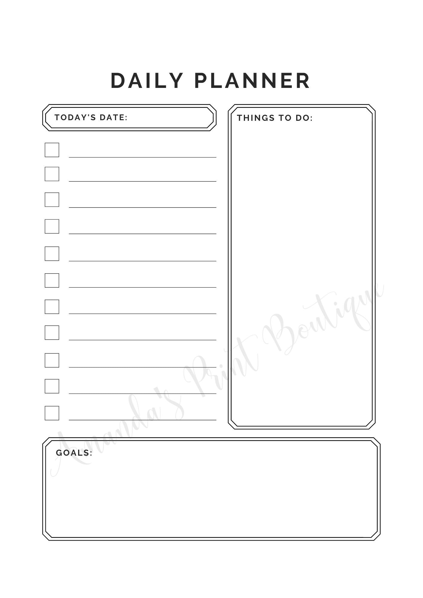 Simple Daily Planner Printable Daily to Do List Daily Task - Etsy