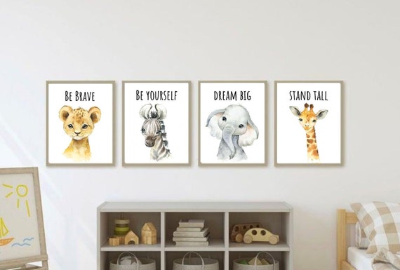 Safari Baby Animals Be Brave Be Yourself Dream Big Stand Tall - Etsy Safari Baby Animals Be Brave Be Yourself Dream Big Stand Tall - Etsy