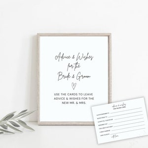 Hochzeit Rat Karten & Schild, Wünsche für die Braut und Bräutigam, Ratschläge für das glückliche Paar, Heiratsrat für Brautparty oder Hochzeit