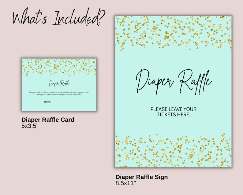 Sparkle in Her Eye Baby Shower Diaper Raffle Sign and Ticket - Etsy