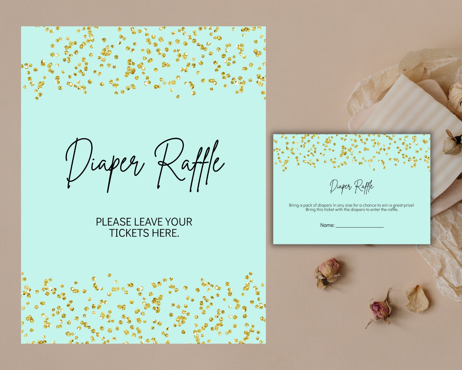Sparkle in Her Eye Baby Shower Diaper Raffle Sign and Ticket - Etsy
