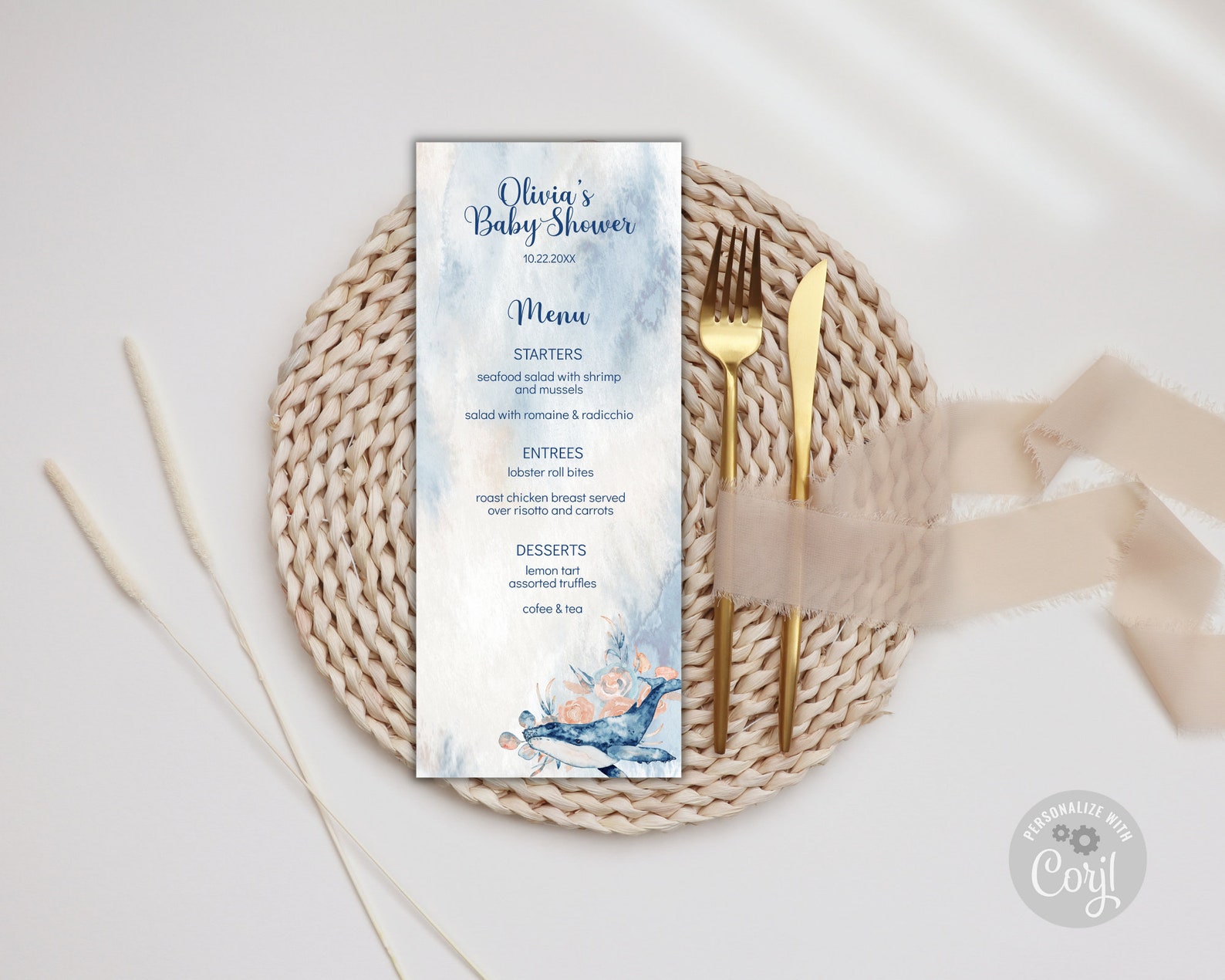 Editable Ocean Menu Template Printable Under the Sea Menu - Etsy