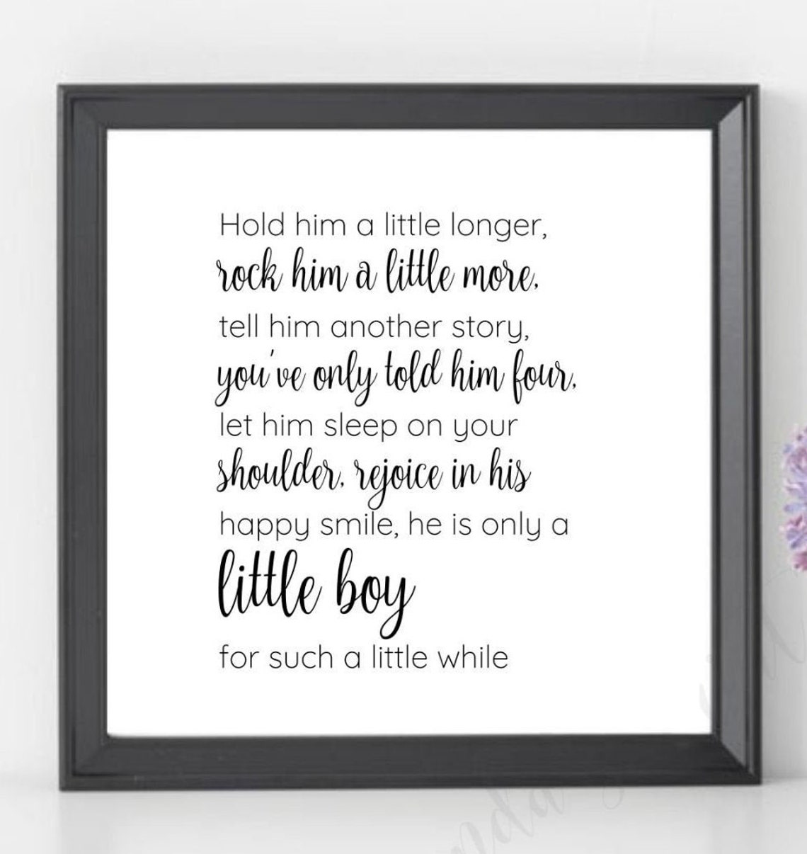 Hold Him a Little Longer Quote Print Boy Nursery Decor Baby - Etsy ...